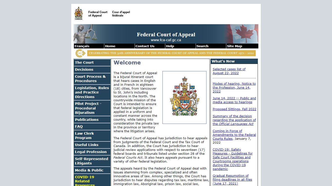 Federal Court of Appeal - Home Page