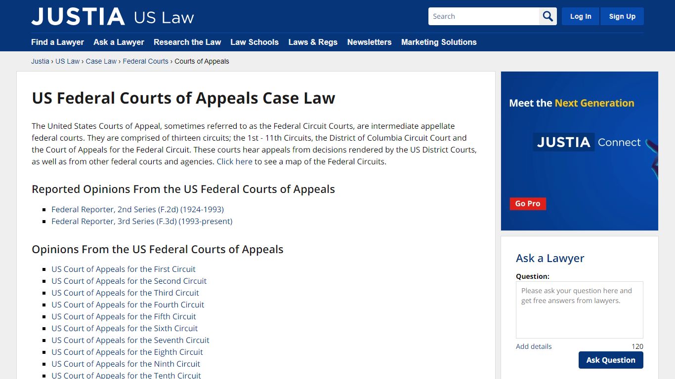 US Federal Courts of Appeals Case Law - Justia Law